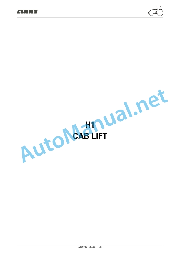 Claas Atles 946-926 Rz (A01) Tractors Repair Manual EN 16 Claas Atles 946-926 Rz (A01) Tractors Repair Manual EN - Image 16