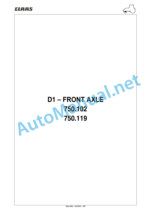 Claas Atles 946-926 Rz (A01) Tractors Repair Manual EN 25 Claas Atles 946-926 Rz (A01) Tractors Repair Manual EN - Image 25