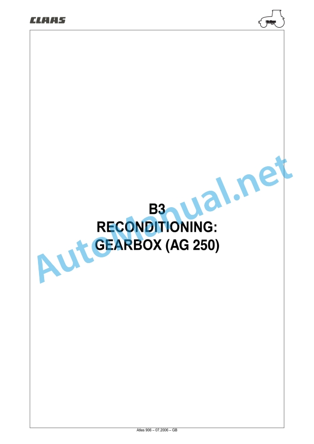 Claas Atles 946-926 Rz (A01) Tractors Repair Manual EN 26 Claas Atles 946-926 Rz (A01) Tractors Repair Manual EN - Image 26