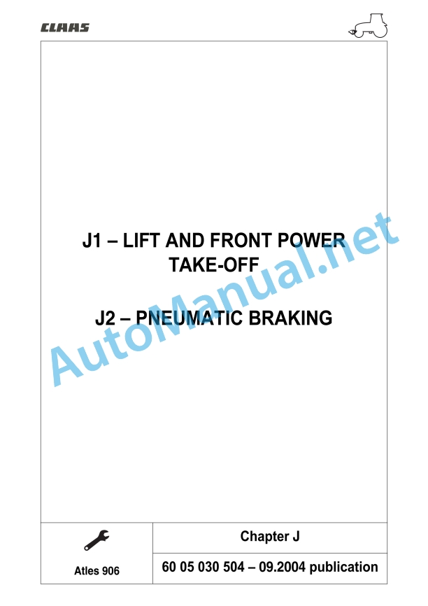 Claas Atles 946-926 Rz (A01) Tractors Repair Manual EN 3 Claas Atles 946-926 Rz (A01) Tractors Repair Manual EN - Image 3
