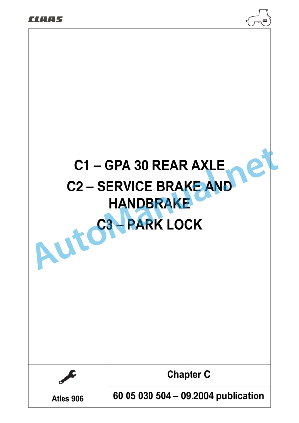 Claas Atles 946-926 Rz (A01) Tractors Repair Manual EN 4 Claas Atles 946-926 Rz (A01) Tractors Repair Manual EN - Image 4