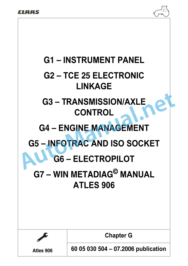 Claas Atles 946-926 Rz (A01) Tractors Repair Manual EN 9 Claas Atles 946-926 Rz (A01) Tractors Repair Manual EN - Image 9