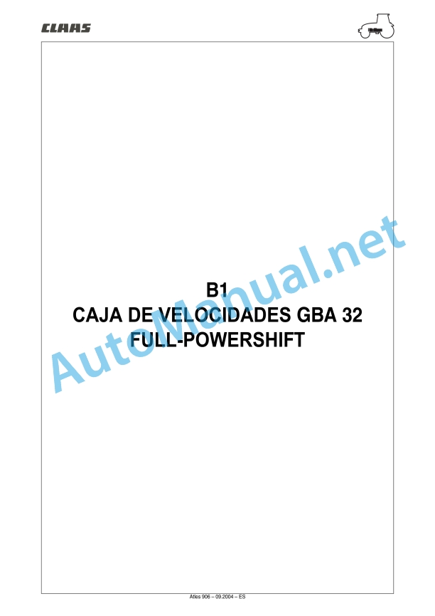 Claas Atles 946-926 Rz (A01) Tractors Repair Manual ES 24 Claas Atles 946-926 Rz (A01) Tractors Repair Manual ES - Image 24