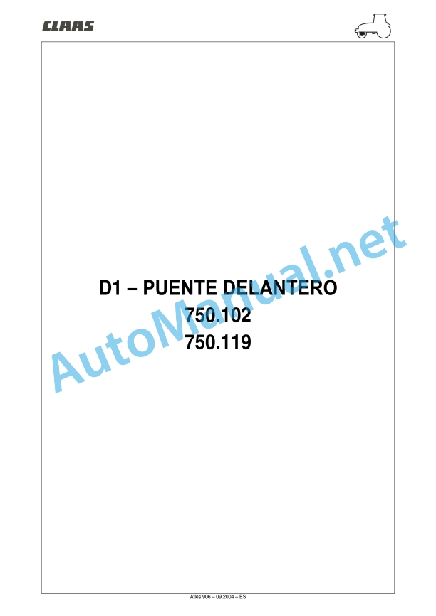 Claas Atles 946-926 Rz (A01) Tractors Repair Manual ES 28 Claas Atles 946-926 Rz (A01) Tractors Repair Manual ES - Image 28