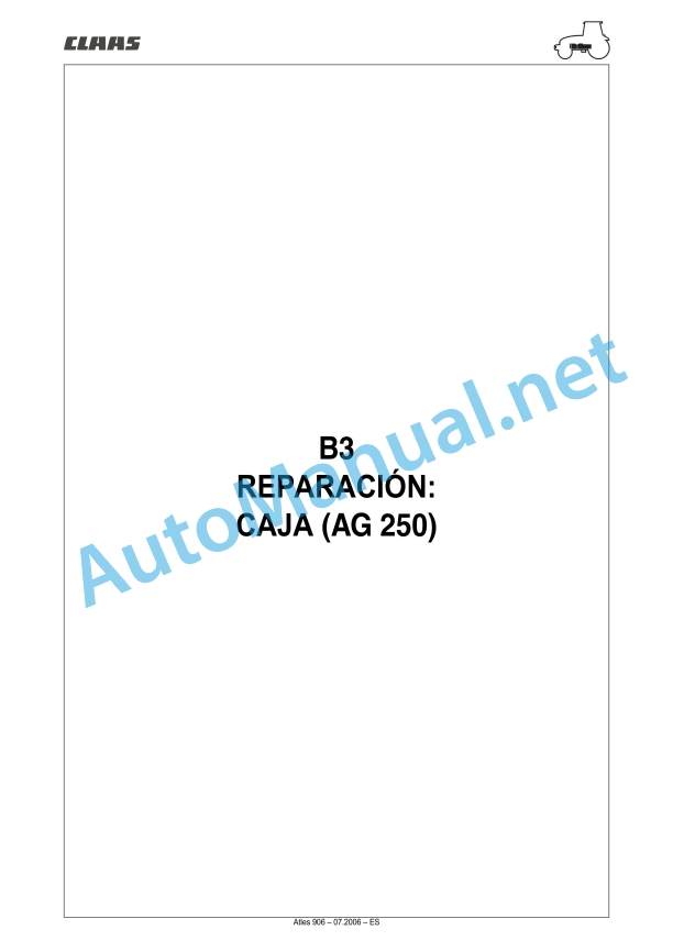 Claas Atles 946-926 Rz (A01) Tractors Repair Manual ES 29 Claas Atles 946-926 Rz (A01) Tractors Repair Manual ES - Image 29