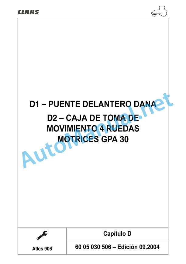 Claas Atles 946-926 Rz (A01) Tractors Repair Manual ES 4 Claas Atles 946-926 Rz (A01) Tractors Repair Manual ES - Image 4
