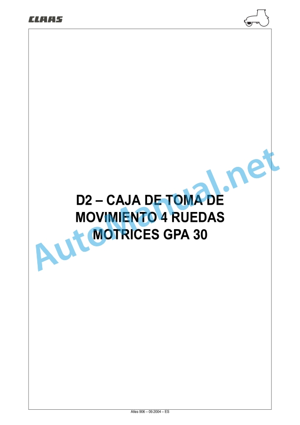 Claas Atles 946-926 Rz (A01) Tractors Repair Manual ES 5 Claas Atles 946-926 Rz (A01) Tractors Repair Manual ES - Image 5