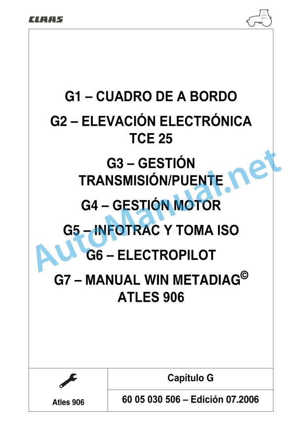 Claas Atles 946-926 Rz (A01) Tractors Repair Manual ES 9 Claas Atles 946-926 Rz (A01) Tractors Repair Manual ES - Image 9
