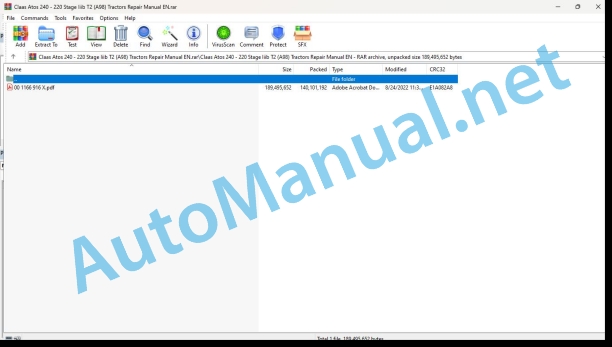 Claas Atos 240 - 220 Stage Iiib T2 (A98) Tractors Repair Manual EN