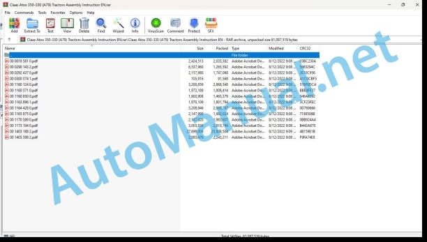 Claas Atos 350-330 (A79) Tractors Assembly Instruction EN