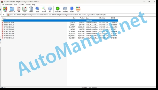 Claas Atos 350-330 (A79) Tractors Operator Manual EN