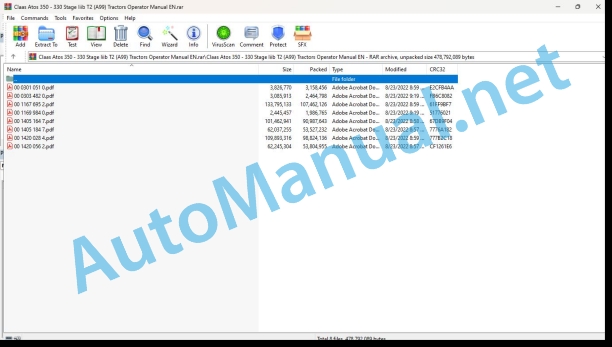 Claas Atos 350 - 330 Stage Iiib T2 (A99) Tractors Operator Manual EN