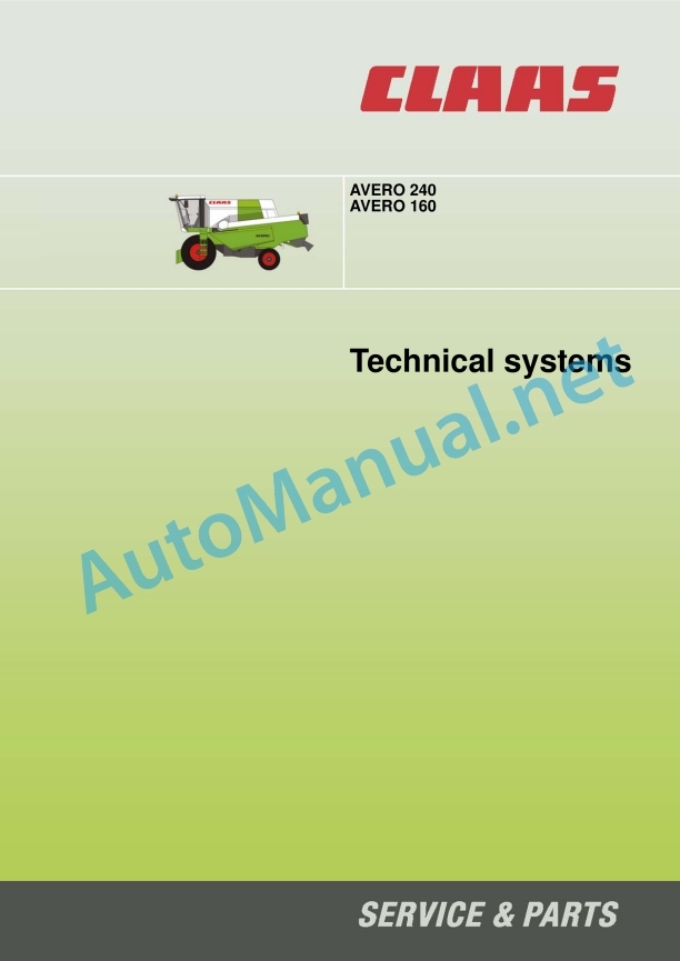 Alternative view of Claas Avero 160 (450) Combines Technical System EN