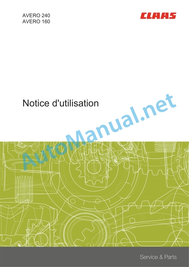 Alternative view of Claas Avero 240 (561) Combines Operator Manual FR