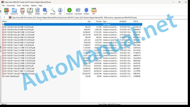 Claas Axion 840-810 Cmatic (A31) Tractors Repair Manual EN