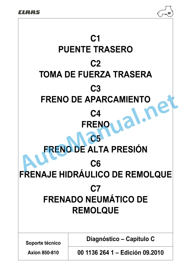 Claas Axion 840-810 Cmatic (A31) Tractors Repair Manual ES 12 Claas Axion 840-810 Cmatic (A31) Tractors Repair Manual ES - Image 12