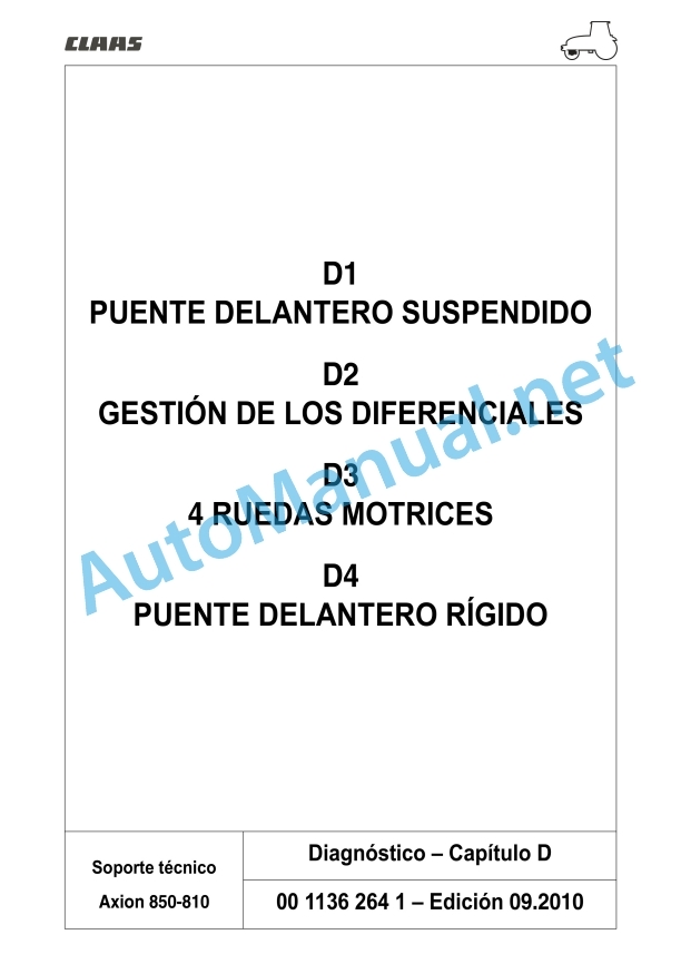 Claas Axion 840-810 Cmatic (A31) Tractors Repair Manual ES 8 Claas Axion 840-810 Cmatic (A31) Tractors Repair Manual ES - Image 8