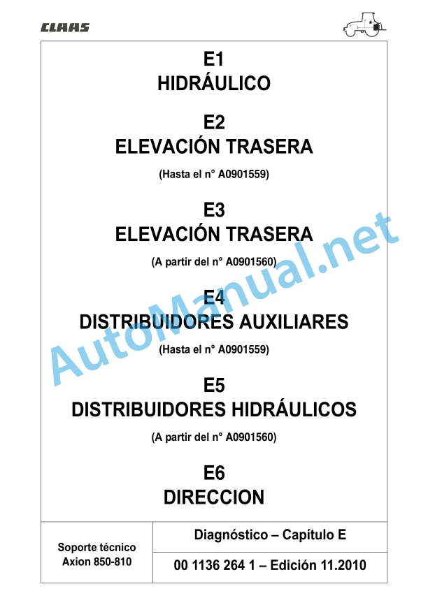 Claas Axion 850-810 (A09) Tractors Repair Manual ES 13 Claas Axion 850-810 (A09) Tractors Repair Manual ES - Image 13