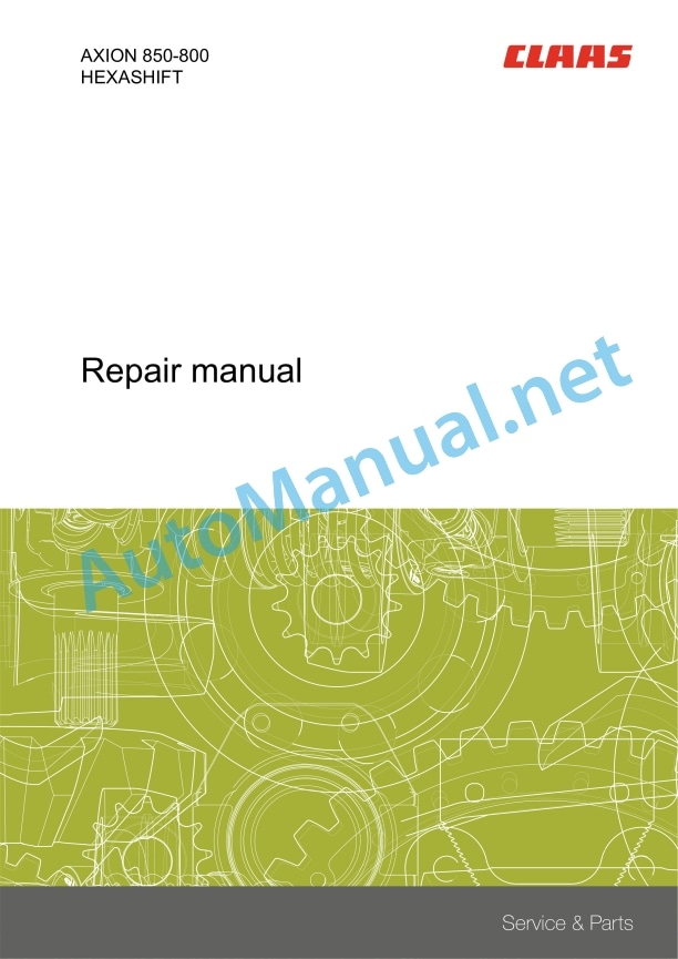 Alternative view of Claas Axion 850-810 (A40) Tractors Repair Manual EN