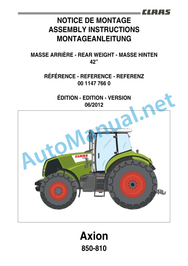 Claas Axion 850-810 Hexashift (A30) Tractors Assembly Instruction EN 34 Claas Axion 850-810 Hexashift (A30) Tractors Assembly Instruction EN - Image 34