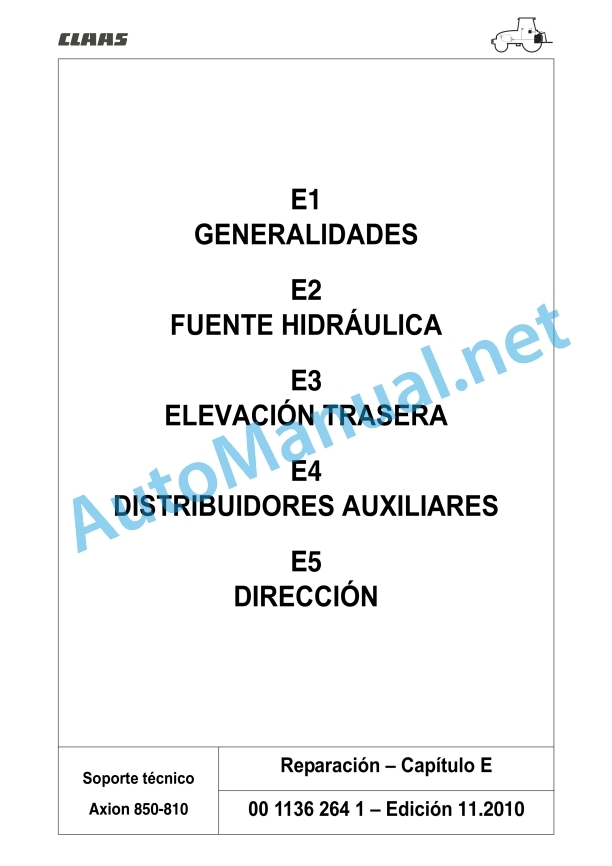 Claas Axion 850-810 Hexashift (A30) Tractors Repair Manual ES 7 Claas Axion 850-810 Hexashift (A30) Tractors Repair Manual ES - Image 7