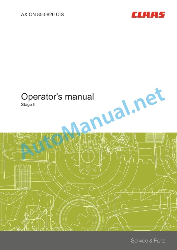 Claas Axion 850-820 Nrc (B02) Tractors Operator Manual EN 10 Claas Axion 850-820 Nrc (B02) Tractors Operator Manual EN - Image 10