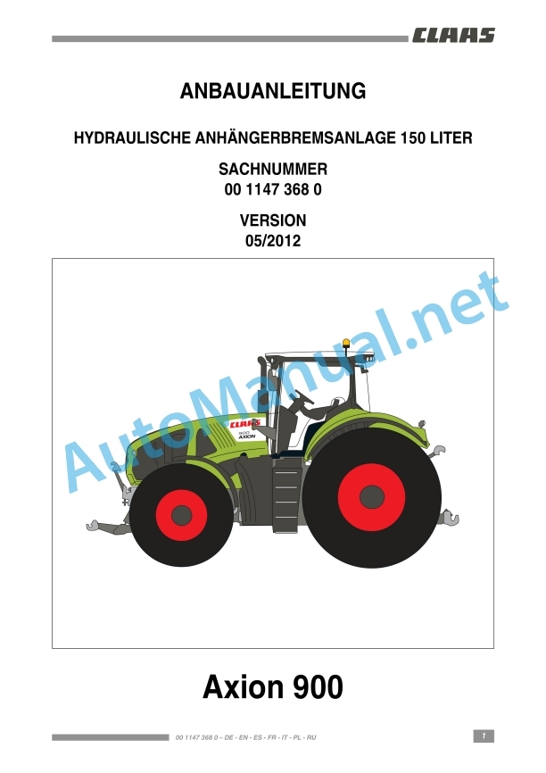 Claas Axion 900 (A23) Tractors Assembly Instruction EN 13 Claas Axion 900 (A23) Tractors Assembly Instruction EN - Image 13
