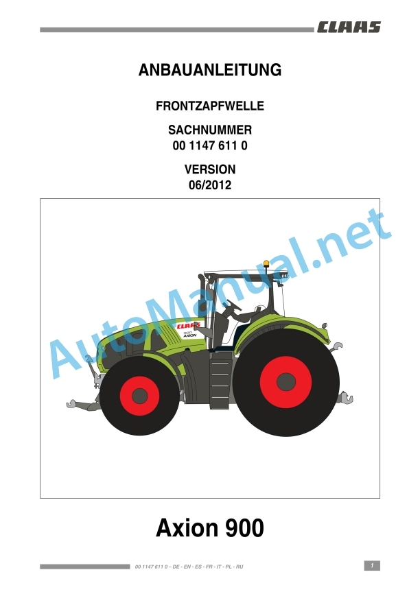Claas Axion 900 (A23) Tractors Assembly Instruction EN 16 Claas Axion 900 (A23) Tractors Assembly Instruction EN - Image 16