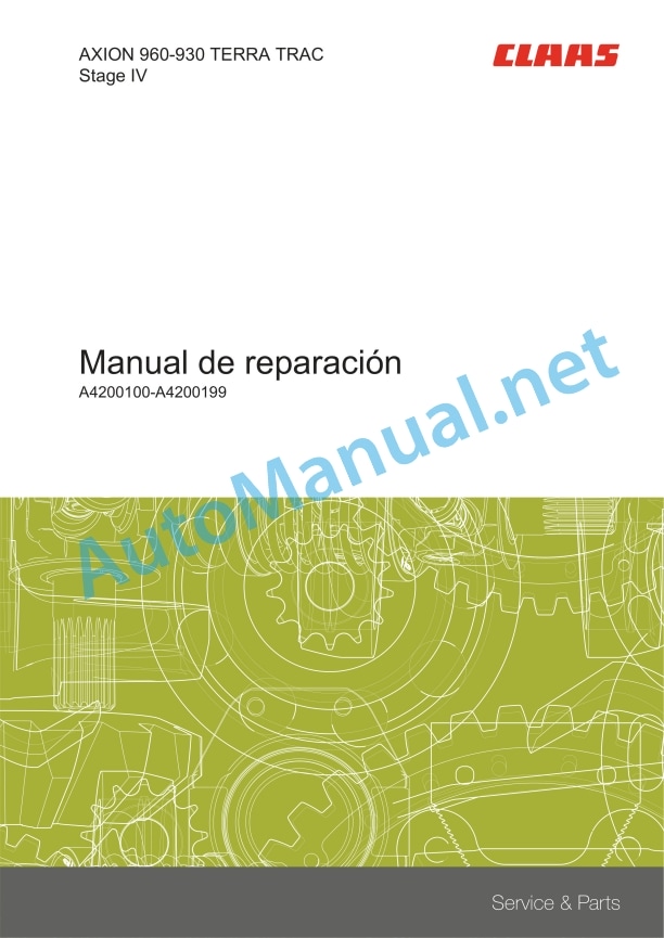 Alternative view of Claas Axion 960-930 Terratrac (A42) Tractors Repair Manual ES
