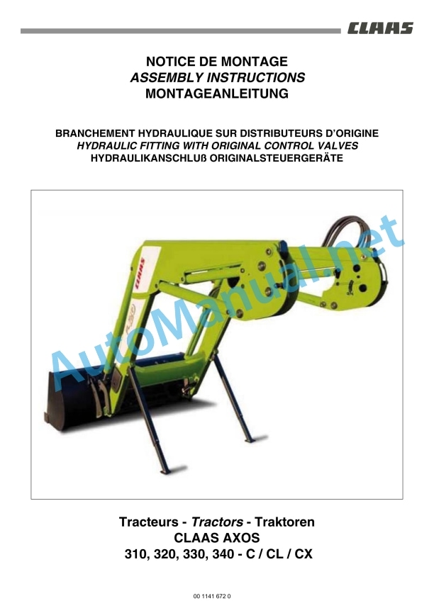 Claas Axos 340-310 (A22) Tractors Assembly Instruction EN 16 Claas Axos 340-310 (A22) Tractors Assembly Instruction EN - Image 16