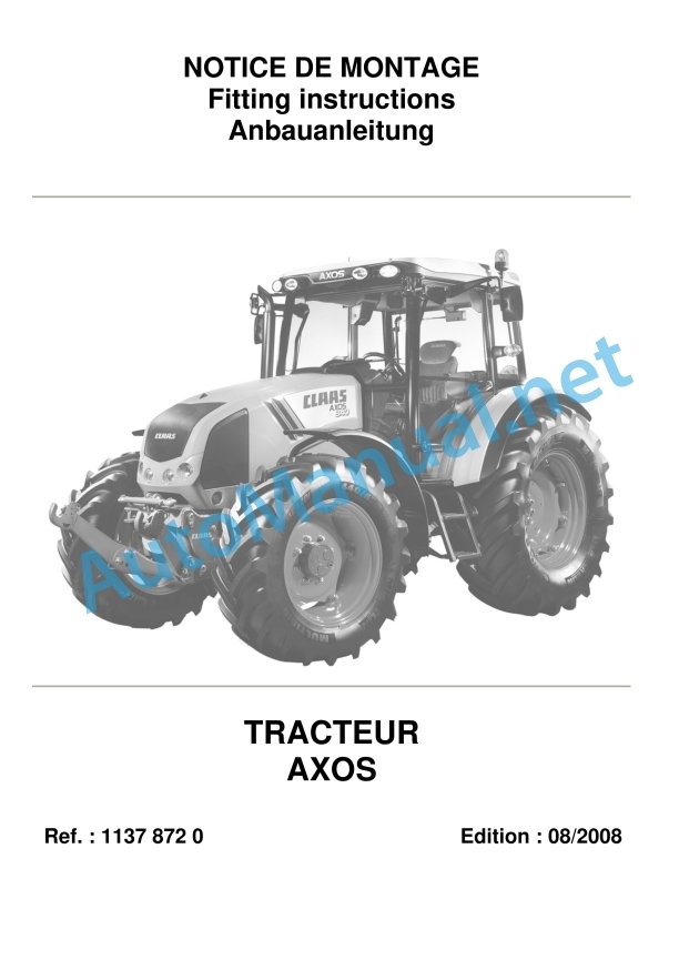 Claas Axos 340-310 (A22) Tractors Assembly Instruction EN 5 Claas Axos 340-310 (A22) Tractors Assembly Instruction EN - Image 5