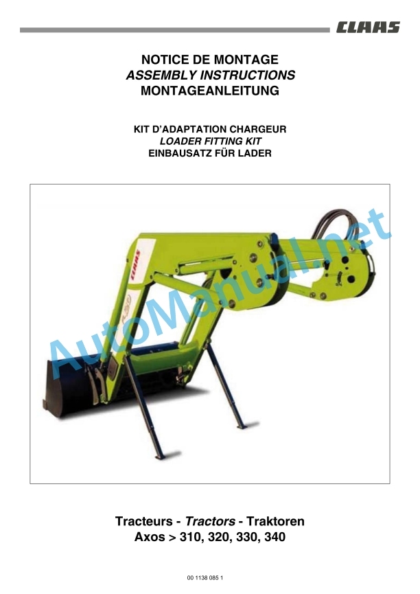 Claas Axos 340-310 (A22) Tractors Assembly Instruction EN 7 Claas Axos 340-310 (A22) Tractors Assembly Instruction EN - Image 7
