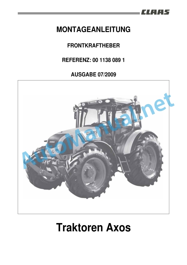 Claas Axos 340-310 (A22) Tractors Assembly Instruction EN 8 Claas Axos 340-310 (A22) Tractors Assembly Instruction EN - Image 8