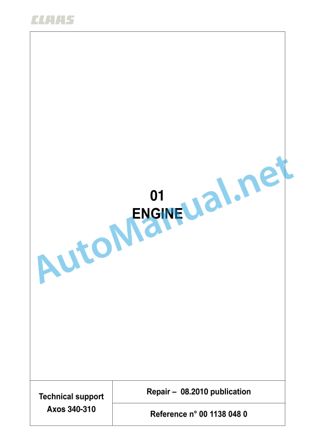 Claas Axos 340-310 (A22) Tractors Repair Manual EN 15 Claas Axos 340-310 (A22) Tractors Repair Manual EN - Image 15