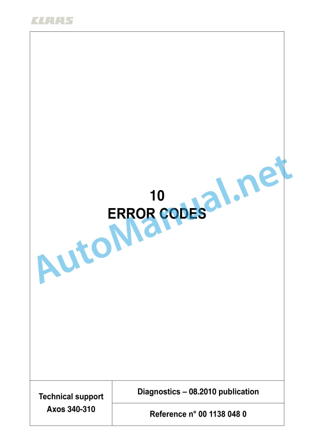Alternative view of Claas Axos 340-310 (A22) Tractors Repair Manual EN