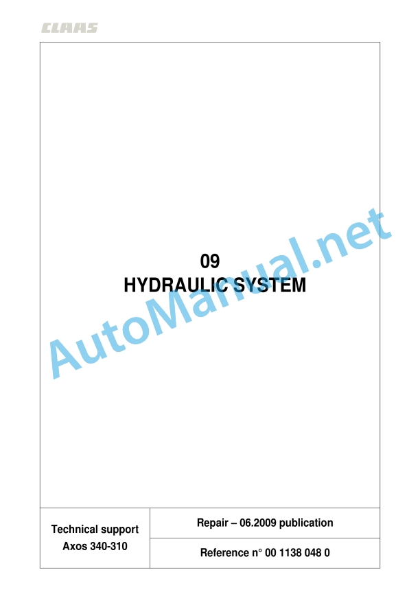 Claas Axos 340-310 (A22) Tractors Repair Manual EN 20 Claas Axos 340-310 (A22) Tractors Repair Manual EN - Image 20