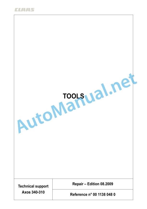 Claas Axos 340-310 (A22) Tractors Repair Manual EN 28 Claas Axos 340-310 (A22) Tractors Repair Manual EN - Image 28