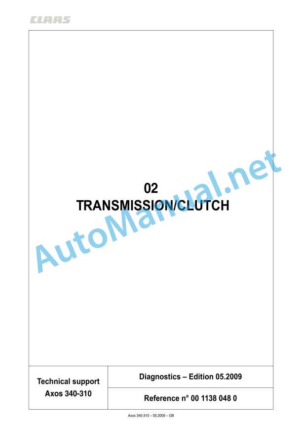 Claas Axos 340-310 (A22) Tractors Repair Manual EN 7 Claas Axos 340-310 (A22) Tractors Repair Manual EN - Image 7