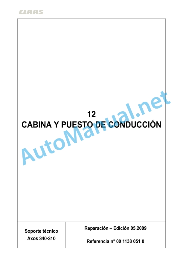 Claas Axos 340-310 (A22) Tractors Repair Manual ES 12 Claas Axos 340-310 (A22) Tractors Repair Manual ES - Image 12
