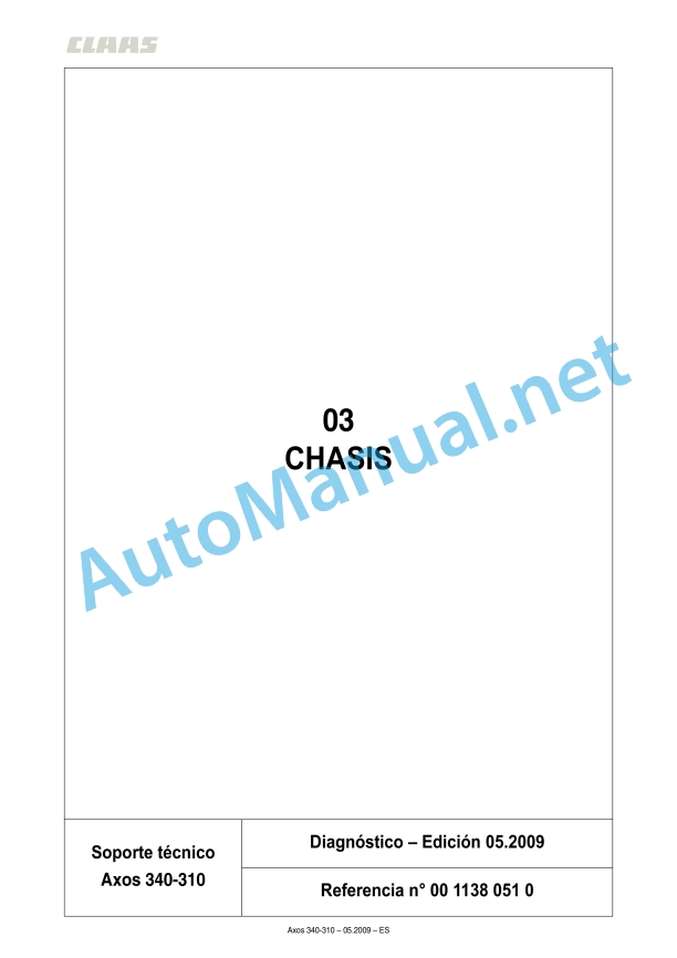 Claas Axos 340-310 (A22) Tractors Repair Manual ES 5 Claas Axos 340-310 (A22) Tractors Repair Manual ES - Image 5