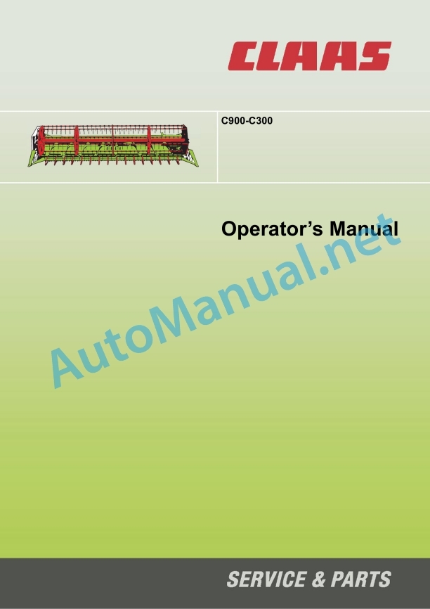Alternative view of Claas C450-C300 Dominator (703) Combines Operator Manual EN