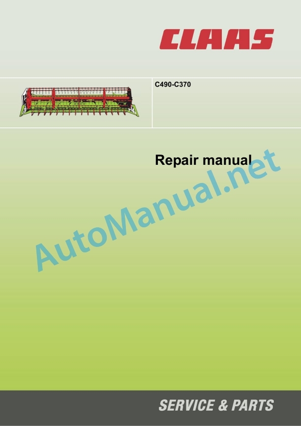 Alternative view of Claas C490-C300 Lexion Tucano (527) Combines Repair Manual EN
