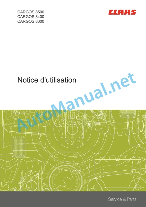 Claas Cargos 8500-8300 (991) Loader Wagon Operator Manual FR 2 Claas Cargos 8500-8300 (991) Loader Wagon Operator Manual FR - Image 2