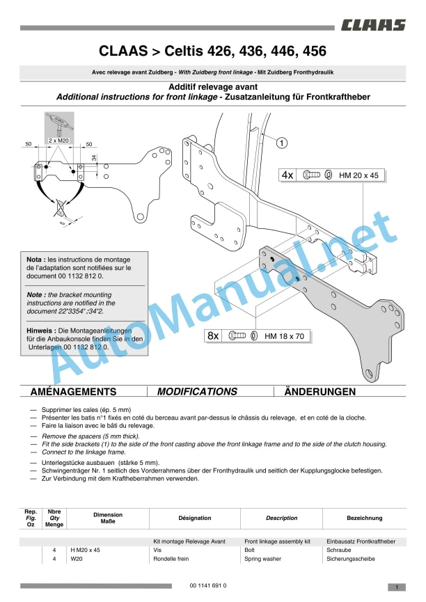 Claas Celtis 456-426 (A24) Tractors Assembly Instruction EN 16 Claas Celtis 456-426 (A24) Tractors Assembly Instruction EN - Image 16