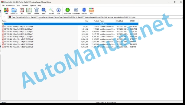 Claas Celtis 456-426 Rx, Rc, Ra (A07) Tractors Repair Manual EN 1 Claas Celtis 456-426 Rx, Rc, Ra (A07) Tractors Repair Manual EN