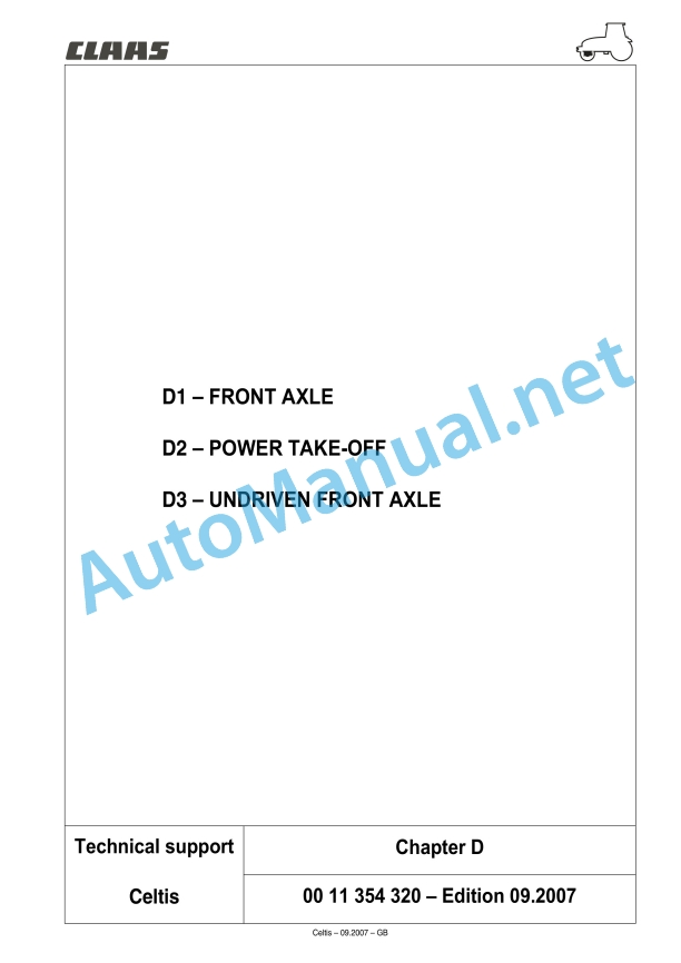 Claas Celtis 456-426 Rx, Rc, Ra (A07) Tractors Repair Manual EN 10 Claas Celtis 456-426 Rx, Rc, Ra (A07) Tractors Repair Manual EN - Image 10