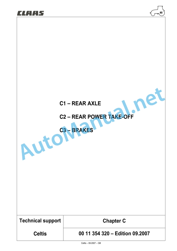 Claas Celtis 456-426 Rx, Rc, Ra (A07) Tractors Repair Manual EN 4 Claas Celtis 456-426 Rx, Rc, Ra (A07) Tractors Repair Manual EN - Image 4