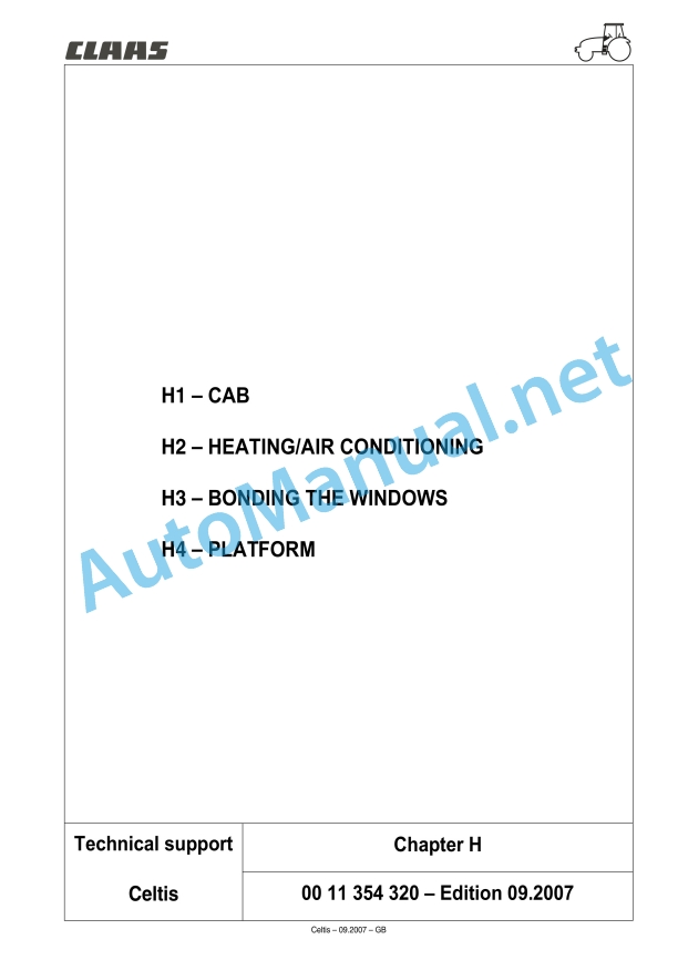 Claas Celtis 456-426 Rx, Rc, Ra (A07) Tractors Repair Manual EN 5 Claas Celtis 456-426 Rx, Rc, Ra (A07) Tractors Repair Manual EN - Image 5