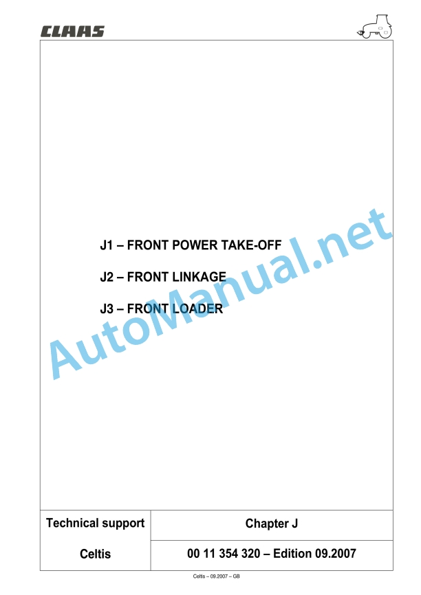 Claas Celtis 456-426 Rx, Rc, Ra (A07) Tractors Repair Manual EN 9 Claas Celtis 456-426 Rx, Rc, Ra (A07) Tractors Repair Manual EN - Image 9