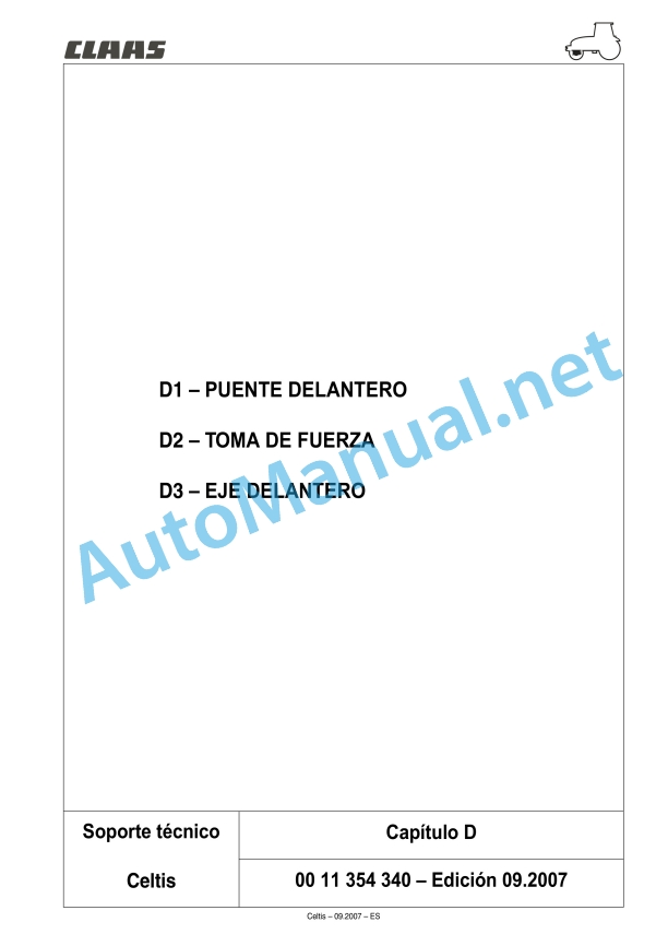 Claas Celtis 456-426 Rx, Rc, Ra (A07) Tractors Repair Manual ES 4 Claas Celtis 456-426 Rx, Rc, Ra (A07) Tractors Repair Manual ES - Image 4